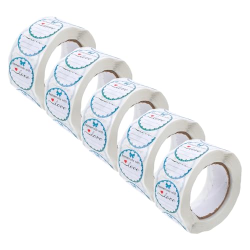 5 Rollen Marmeladen- Und Geleeglas-aufkleber, Selbstklebende Konservenetiketten, „homemade with Love“, Versiegelungsaufkleber, Beschreibbare Etiketten Mit Linien Für Die von Operitacx