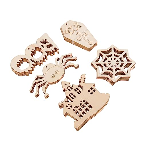 50Stücke Halloween Holzscheiben DIY Bastelset für Dekorationen Sicherem Holz für Aktivitäten Vielseitig Einsetzbar für Feste von Operitacx