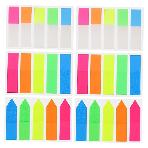 6Sätze Klebrige Seitenmarker Halbtransparent Abnehmbar für Notizen und Lesezeichen für Schule und Studium Bunten und Verschiedenen Designs von Operitacx