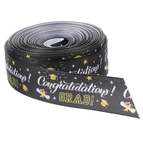 Operitacx 1 Rolle Diy Geschenkbänder Polyester mit Glanzdruck für Abschlussfeiern Breit Yards für Geschenkverpackung und Bastelprojekte von Operitacx