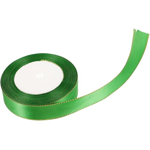 Operitacx 1 Rolle Grünes Geschenkband mit Goldrand Lange Vielseitige Dekorationsbänder für Bastelarbeiten und Heimdekoration für Hochzeiten Weihnachten und Diy Projekte von Operitacx