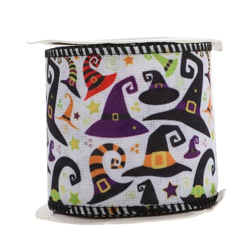 Operitacx 1 Rolle Halloween-dekorationsband Sortiert Blau Rosa Schleife Dekorationen Fallen Halloween-band Verdrahtet Geschenkband Halloween-band Dünn Halloween-kabelband Polyester Weiß von Operitacx