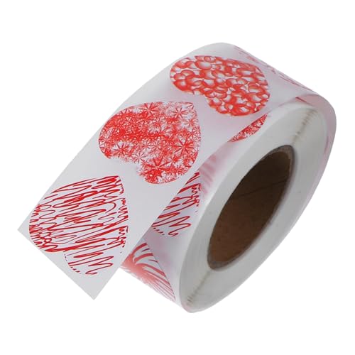 Operitacx 1 Rolle Herzaufkleber Selbstklebende Valentinstag Etiketten für Hochzeiten Geschenkverpackungen und Dekorationen für Scrapbooking und Kreative von Operitacx