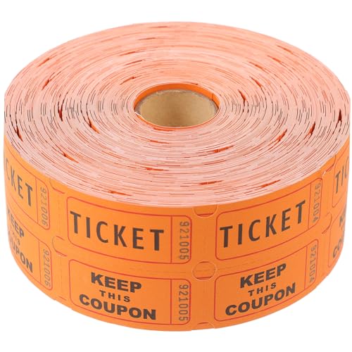 Operitacx 1 Rolle Raffle Ticket Roll Orange Tickets für Veranstaltungen Konzerte und Freizeitaktivitäten Robustes Papier für Schulveranstaltungen Karneval und Operitacx 1 Rolle Raffle Ticket Roll Orange Tickets für Veranstaltungen Konzerte und Freizeitaktivitäten Robustes Papier für Schulveranstaltungen Karneval und von Operitacx