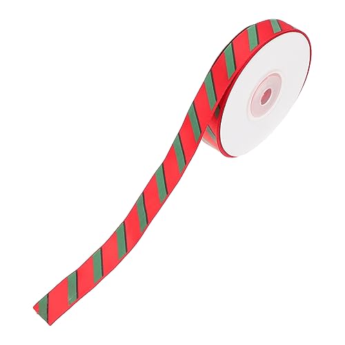 Operitacx 1 Rolle Rot Und Grün Gestreiftes Garn Gefärbtes Rotes Band Dünnes Kräuselband Thematisch Gestaltete Farbige Dekorationen Geschenkstoff Weihnachtsbänder Grünes von Operitacx