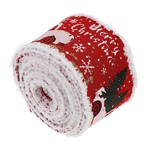 Operitacx 1 Rolle Weihnachtsband Sackleinenband Weihnachtsrotes Band Weihnachtsbänder Mit Draht Weihnachtsbaumband Satinrot Weihnachtsdekor Szenendekoration Zubehör Leinenimitat von Operitacx