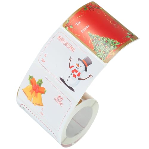 Operitacx 1 Rolle Weihnachtsgeschenk Aufkleber Selbstklebende Etiketten mit Festlichem Design für Kreative Geschenkverpackungen Beschreibbar Ablösbar für Partys und Bastelprojekte Operitacx 1 Rolle Weihnachtsgeschenk Aufkleber Selbstklebende Etiketten mit Festlichem Design für Kreative Geschenkverpackungen Beschreibbar Ablösbar für Partys und Bastelprojekte von Operitacx