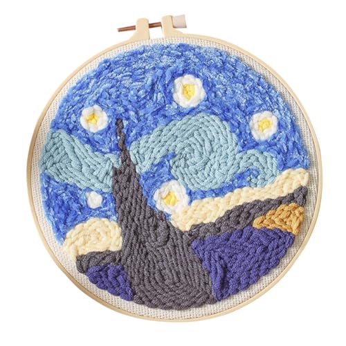 Operitacx 1 Satz Bastelwerkzeug für embroidery set handmass stickgarne Embroidery Tool Accessories embroidery fabric embroidery thread Stickformfaden Stanzstickset für Anfänger Blue von Operitacx