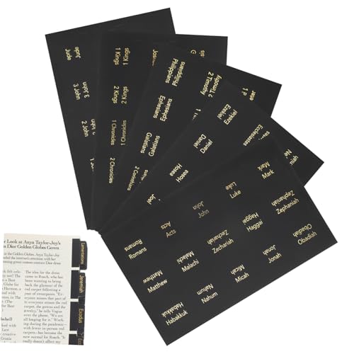 Operitacx 1 Satz Bible Index Tabs Mit Dekorativen Beschriftbaren Und Abnehmbaren Etiketten Schwarz Gold Für Einfache Und Schnelle Bibelstudie Für Frauen Praktische Zubehörteile 5blätter von Operitacx