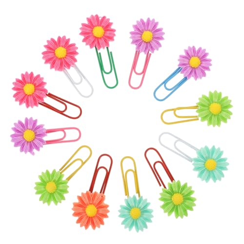 Operitacx 1 Satz Blumen Büroklammern Blumen Büroklammern Büroklammern Niedliche Lesezeichen Blumen Büroklammern Kleine Metall Büroklammern Lustige Büroklammern Lesezeichen 12 Stück von Operitacx