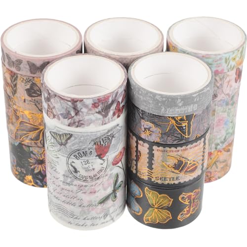 Operitacx 1 Satz Blumen Washi Tape Dekoratives Diy Klebeband Für Scrapbooking Journals Fotoalben Handwerke Mit Schmetterlingen Einfach Anzuwenden Für Kreative Projekte 17rollen von Operitacx