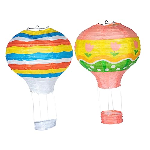 Operitacx 1 Satz Cartoon Heißluftballon Papierlaterne Party Großes Papier Im Freien Led Klein Zu Heißluftballondekoration Papierlaterne Hängende Dekorationen Hängender Heißluftballon 2 Stück von Operitacx