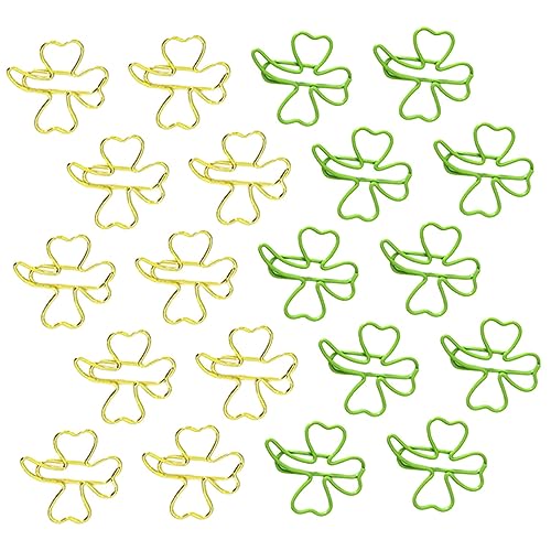 Operitacx 1 Satz Clover Papierclips Kreative Niedliche Büroklammern Für Notizen Dokumente Lesezeichen Vielseitige Dekorative Klemmen Für Schule Und Büro 20 Stück von Operitacx
