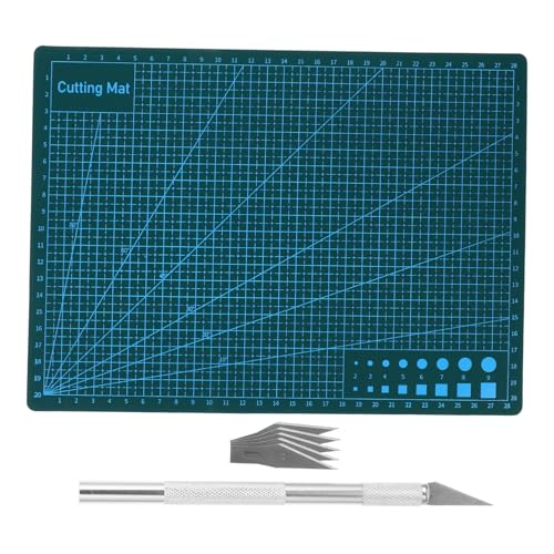 Operitacx 1 Satz Doppelseitige Schneidematte PVC Schnittfeste Bastelunterlage für Kreative Projekte Skalpell und Ersatzklingen für Künstler und Operitacx 1 Satz Doppelseitige Schneidematte PVC Schnittfeste Bastelunterlage für Kreative Projekte Skalpell und Ersatzklingen für Künstler und von Operitacx