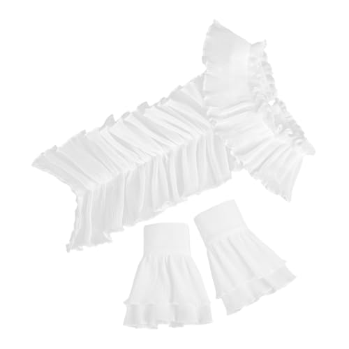 Operitacx 1 Satz Eleganter Rüschkragen mit Französischen Plisseemanschetten Vintage Hals und Handgelenk Accessoire für Cosplay und Festliche Anlässe mit Feiner Verarbeitung und Nostalgischem Operitacx 1 Satz Eleganter Rüschkragen mit Französischen Plisseemanschetten Vintage Hals und Handgelenk Accessoire für Cosplay und Festliche Anlässe mit Feiner Verarbeitung und Nostalgischem von Operitacx