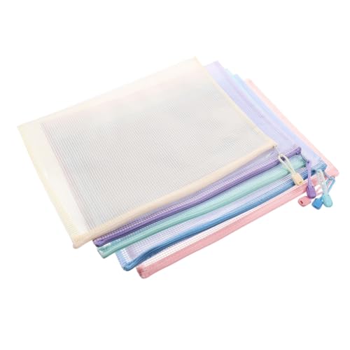 Operitacx 1 Satz Farbige Aufbewahrungstasche Netztaschen Mit Kordelzug Dokumententaschen Mit Reißverschluss Organisation Wiederverschließbar Durchsichtige Papiertasche Fall Mini Pvc 5 Stück von Operitacx