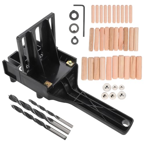 Operitacx 1 Satz Gerade Loch -Positionierer Bohrortung Broca Para Madera Dübel Zentrierungspitze Dübelstifte Holzdübelstanze Pocket Hole Jig Kit Holzbits für Bohrer Senkbit Stahl Black von Operitacx