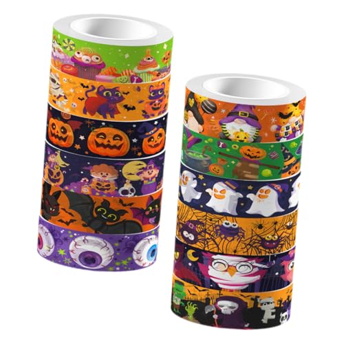 Operitacx 1 Satz Halloween Washi Tape Dekoratives Klebeband Für Diy Handbücher Alben Und Scrapbooking Pro Rolle Für Bastelprojekte Und Feiern 12rollen von Operitacx