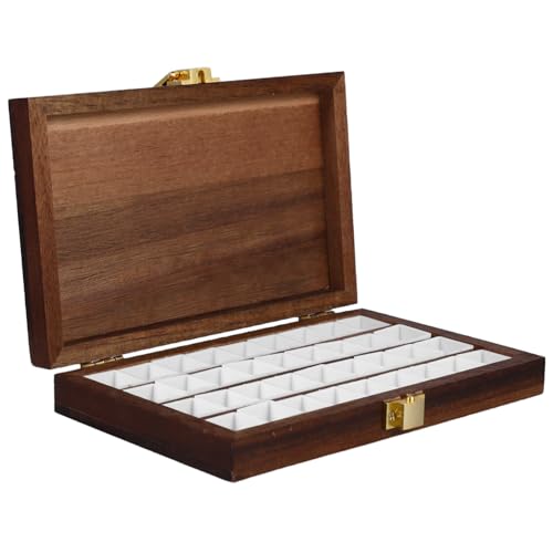 Operitacx 1 Satz Holz Aquarellpalette mit Fächern Tragbare Mischpalette für Outdoor Kunst Robustes Design für Künstler und Hobbyisten Leere Wasserfarbenbox für Kreative Projekte von Operitacx