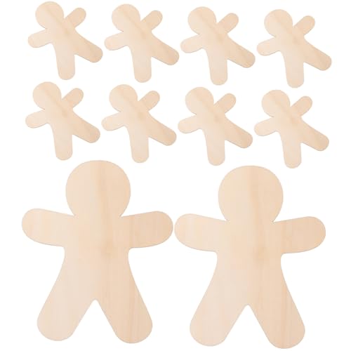 Operitacx 1 Satz Holz Gingerbread Anhänger Für Weihnachtsbaum Dekorationen Unvollendete Holzschnitt Ordnung Für Diy Bastelprojekte Sichere Und Glatte Oberfläche Für Kreative 10 Stück von Operitacx