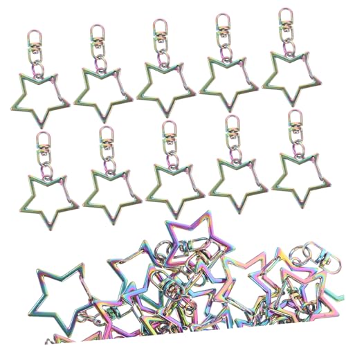 Operitacx 1 Satz Pentagramm Schlüsselanhänger Ringe Clip Schlüsselanhänger Federschlüssel Kette Stern Anhänger Rostfreie Schlüsselanhänger Clips Für Taschenschnallen Karabinerhaken 30 Stück von Operitacx
