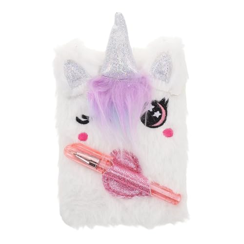 Operitacx 1 Satz Plüsch Einhorn Notizbuch mit Stift Tragbares Scrapbook für Kawaii Schreibwaren für Teenager zum Schreiben und Basteln von Operitacx