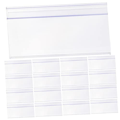Operitacx 1 Satz Preisschildstreifen Regal Warenanzeige Lebensmitteletiketten Für Zeichen Einzelhandel Groß Inhaber Preisschild-ausstellungsständer Schildhalter Transparent Pvc 25 Stück von Operitacx