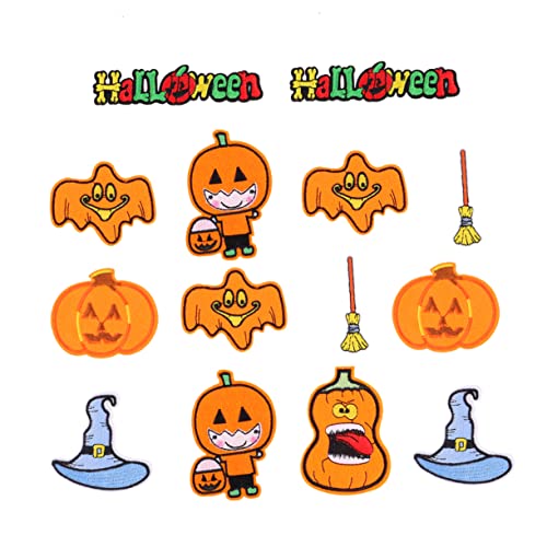 Operitacx 1 Satz Teiliges Halloween Bügelbild Waschbare Kürbis Applikationen Bestickte Aufnäher Zum Aufbügeln Langlebige Diy Dekoration Für Kleidung Und Accessoires 14 Stück von Operitacx