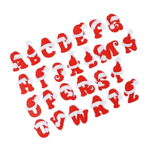 Operitacx 1 Satz Teiliges Rote Buchstaben Patches Zum Aufnähen Kreative Diy Stoffreparatur Für Jacken Und Kleidung Weihnachtliche Kleidung Dekoration Praktisch Und Attraktiv Für 26 Stück von Operitacx