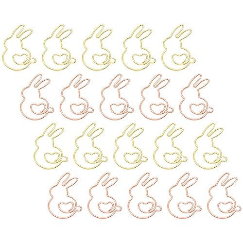 Operitacx 1 Satz Tierförmige Papierklammern Kreative Cartoon Büroklammern Gold Und Roségold Niedliche Hasen Papierclips Für Notizen Memos Und Fotos Für Und Dekorationen 20 Stück von Operitacx