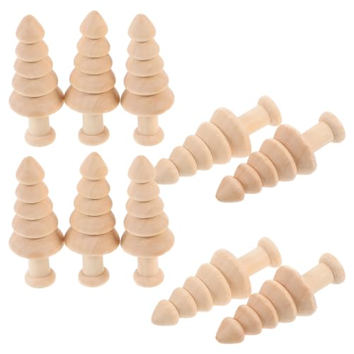 Operitacx 1 Satz Unfertige Holz Weihnachtsbaum Miniatur Deko Diy Holzbaum Für Kreative Weihnachtsdekoration Robustes Material Für Bastelprojekte Und Heimdekoration 10 Stück von Operitacx