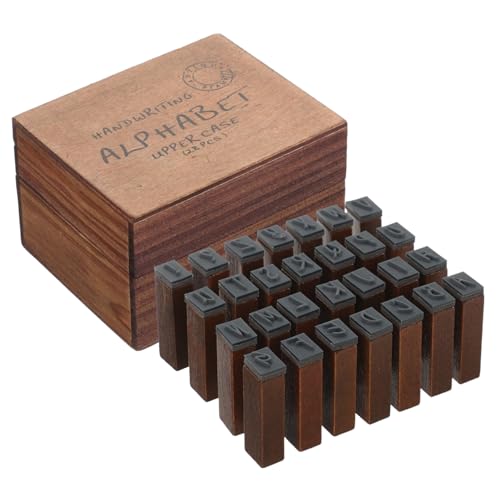 Operitacx 1 Satz Vintage Holzbuchstaben Stempel DIY Scrapbooking Stempel für Journal und Bastelprojekte für Kreative Karten und Handarbeiten von Operitacx
