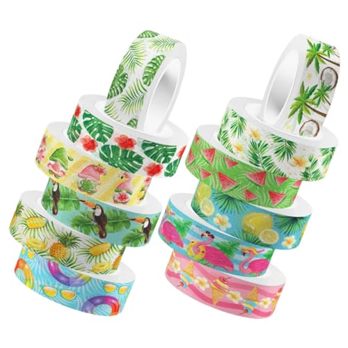 Operitacx 1 Satz Washi Tape Dekoratives Klebeband Für Scrapbooking Und Diy Transparentes Design Mit Flamingo Zum Basteln Und Dekorieren Von Notizbüchern 12rollen von Operitacx