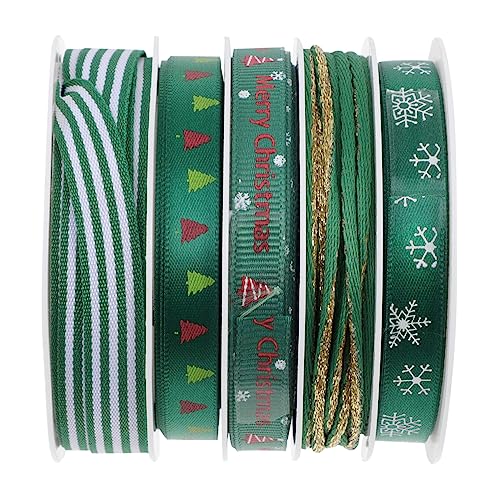 Operitacx 1 Satz Weihnachtsband Ribbons Ribbon Band Dekoring Weihnachten Geschenkverpackung Weihnachts Deke Dekorationen Bänder Zum Verpacken Für Dekoratives Band Paketband Polyester 5 Stück von Operitacx