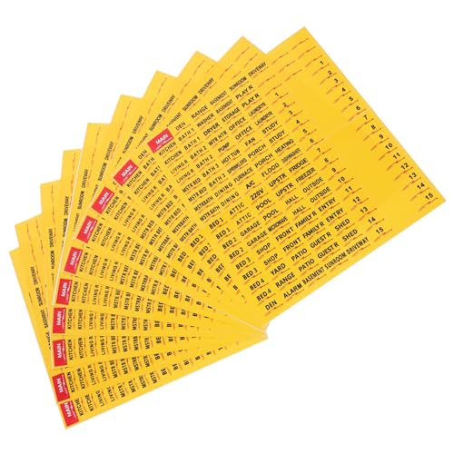 Operitacx 10 Blatt Selbstklebende Schaltkreisbrecher Labels für Elektrische Kästen Farbcodierte Etiketten für Einfache und Schnelle Identifikation für Heimwerker und Profis von Operitacx