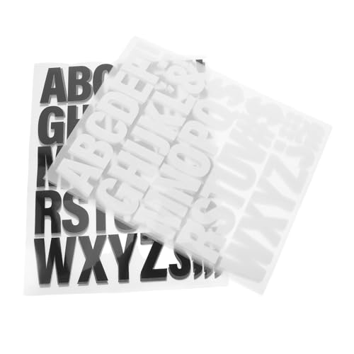 Operitacx 10 Blatt Selbstklebende Vinyl zum Aufbügeln Diy Alphabet Sticker für Kleidung T Shirts und Bastelprojekte Weiße Schwarze von Operitacx