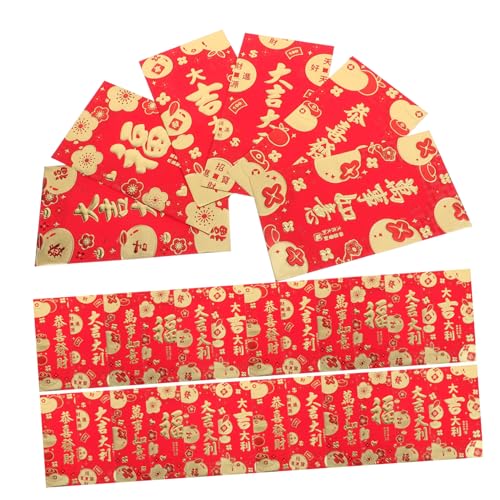 Operitacx 10 Lai Shi Feng Hong Bao Taschenpakete Anlassumschlag Glücksgeldbeutel Frühling Gefaltet Chinesische Neujahrsdekorationen Papier Rot von Operitacx
