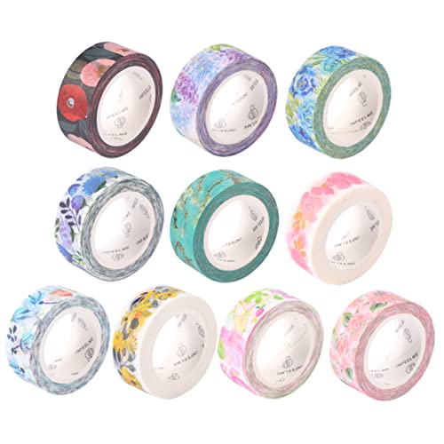 Operitacx 10 Rollen Diy Blumen Washi Tapes Bunte Dekorative Klebebänder für Basteln Geschenkverpackung und Scrapbooking pro Rolle Vielfältige Designs Langlebig und Sicher Operitacx 10 Rollen Diy Blumen Washi Tapes Bunte Dekorative Klebebänder für Basteln Geschenkverpackung und Scrapbooking pro Rolle Vielfältige Designs Langlebig und Sicher von Operitacx