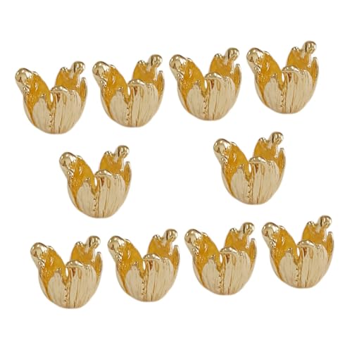 Operitacx 10 Stück Blumen Bead Caps Langlebiger Legierung Filigrane Spacer Perlenkappen für Diy Schmuckherstellung Geeignet für Armbänder Halsketten Ohrringe Einzigartige Designs von Operitacx