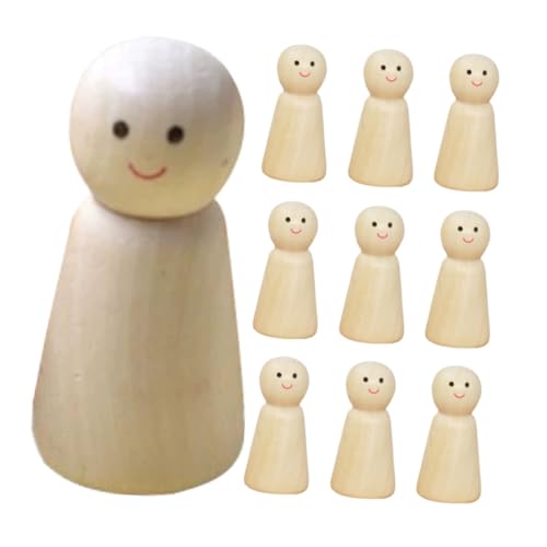 Operitacx 10 Stück Diy Holzpuppen Teiliges für Bastelprojekte Unfertige Holzfiguren zum Bemalen für Dekoration und Interaktive Spielmomente von Operitacx
