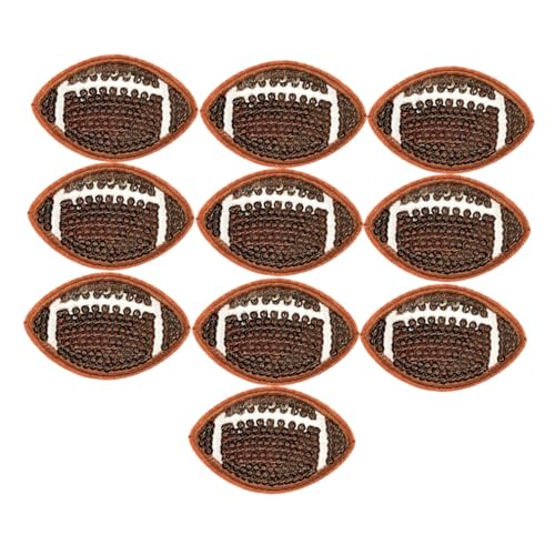 Operitacx 10 Stück Fußball Aufnäher Zum Aufbügeln Pailletten Rugby Stickerei Für Kleidung Hüte Jeans Jacken Einfache DIY Dekorationsflicken Für Sportfans von Operitacx