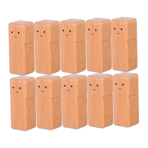 Operitacx 10 Stück Holzpuppen Rohlinge aus Buchenholz Kleine Unbemalte Holzfiguren für DIY Bastelprojekte Kinderfreundliche zum Bemalen und Dekorieren von Operitacx