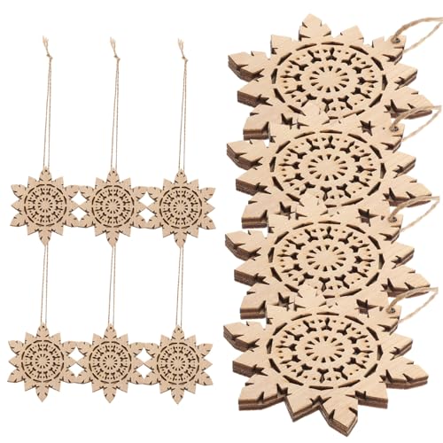 Operitacx 10 Stück Holzschneeflocken Bastelornamente DIY Weihnachtsbaum Dekorationen für Festliche Bastelprojekte und Weihnachtsdeko Operitacx 10 Stück Holzschneeflocken Bastelornamente DIY Weihnachtsbaum Dekorationen für Festliche Bastelprojekte und Weihnachtsdeko von Operitacx