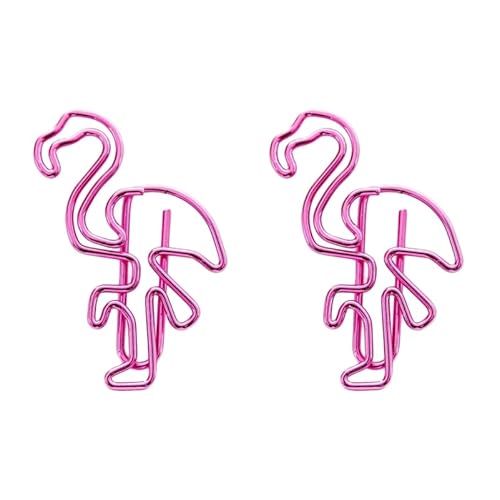 Operitacx 10 Stück Jumbo-Papier-Clip, einzigartiges Mauspad, Flamingo-Clips, Büroklammern, Metall, Flamingo-Party, Rosa von Operitacx
