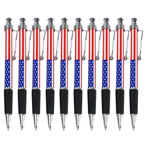 Operitacx 10 Stück Kugelschreiber Mit Amerikanischer Flagge Druckkugelschreiber Patriotisches Souvenir Der Amerikanischen Flagge Gedenktag Unabhängigkeitstag Partygeschenk Schul- Und von Operitacx