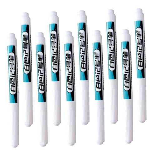 Operitacx 10 Stück Mehrzweckmarker Lackmarkierungen Für Holz Gartenmarkierung Markierstift Holzbearbeitungsmarker Tieflochmarkierungsstift Permanenter Marker -stift Lackmarker Weiß Plastik von Operitacx