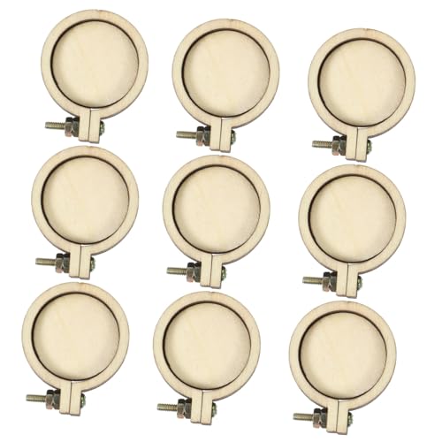 Operitacx 10 Stück Mini Stickrahmen Holz für Kreuzstich und Bastelarbeiten Rund für DIY Schmuck und Dekorationen von Operitacx