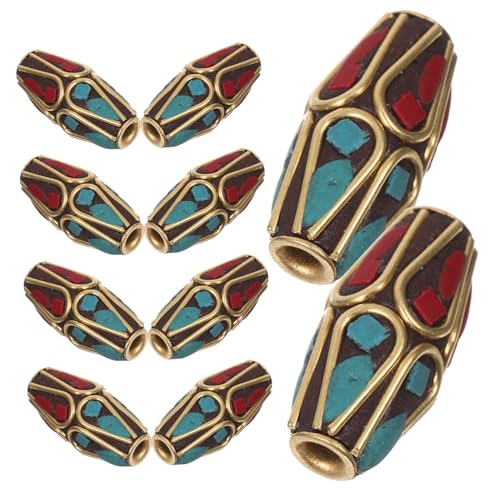 Operitacx 10 Stück Nepal Kupferperlen Vintage Tibet Buddhistische Spacer Beads für DIY Schmuckherstellung Halsketten Armbänder Ohrringe Ethno Bastelperlen von Operitacx