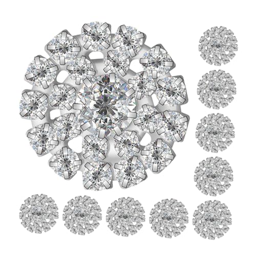Operitacx 10 Stück Runde Glitzer Rhinestones für Diy Haaraccessoires Bastelprojekte Hochzeitsfrisuren und Schmuckherstellung von Operitacx