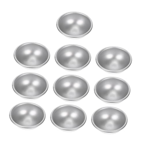 Operitacx 10 Stück Teiliges Aluminium badekugelform Halbkugelförmige Form für DIY Badebomben und Backwaren Mittelgroß Wiederverwendbar Leicht zu Reinigen für Seifenherstellung und von Operitacx